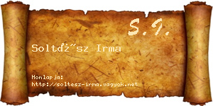 Soltész Irma névjegykártya