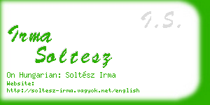 irma soltesz business card